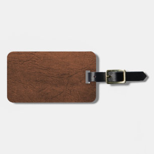 Brown Leather Texture Monogram Luggage Tag