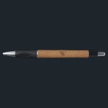 Brown Leather Texture Monogrammed Name<br><div class="desc">A Leather Textured pen with custom Initials and names. Makes a perfect gift for Men in your life; Dads,  Groomsmen,  Corporate gifts for bosses,  employees,  clients,  granddads,  grandpa or even best friends.</div>