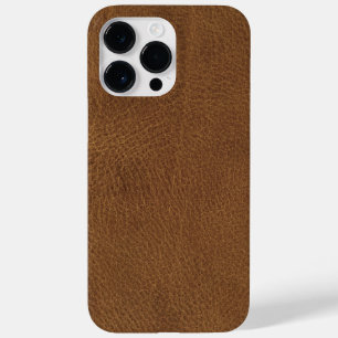 Brown Leather Texture Print Case-Mate iPhone 14 Pro Max Case
