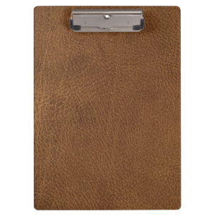 Brown Leather Texture Print Clipboard