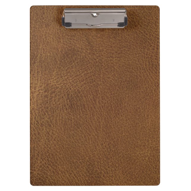 Brown Leather Texture Print Clipboard (Front)