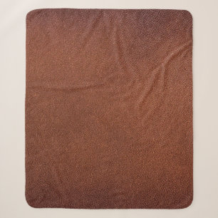 Brown leather texture sherpa blanket