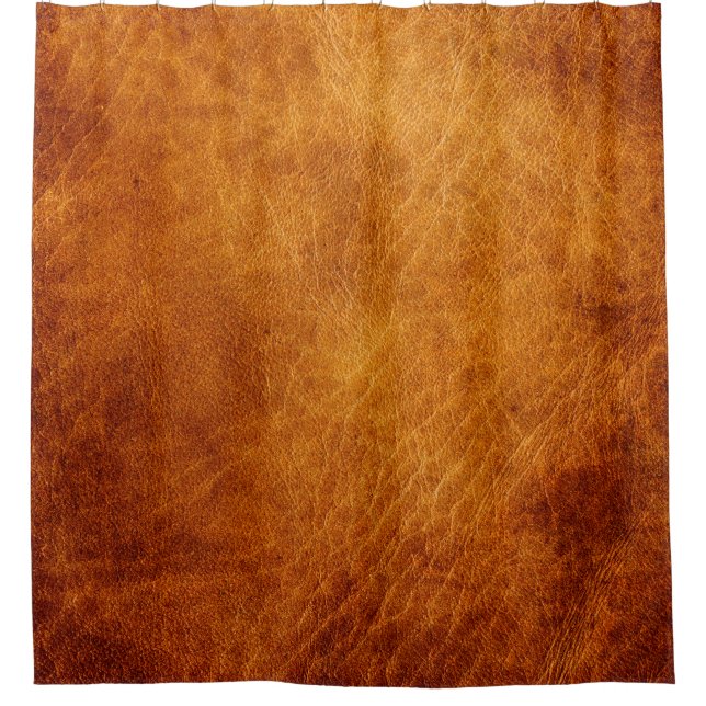 Brown leather texture shower curtain (Front)