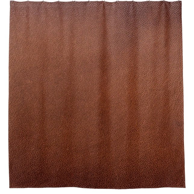 Brown leather texture shower curtain (Front)