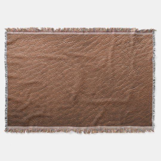 Brown leather texture throw blanket Zazzle.co.uk