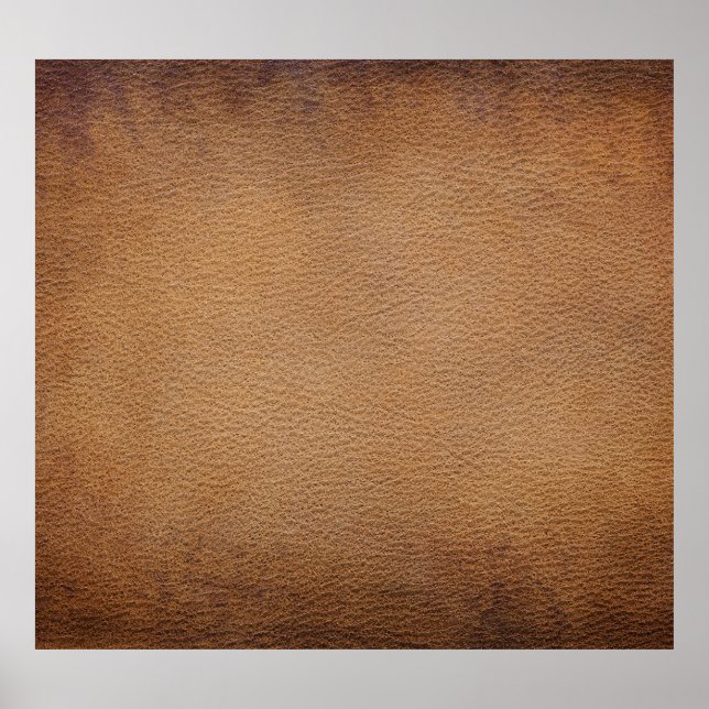 Brown Leather Texture: Vintage Background Closeup Poster (Front)
