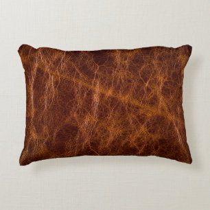 Brown leather textureabstract,art,artificial,backg decorative cushion