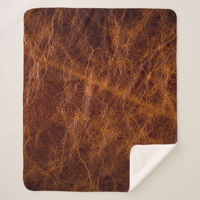 Brown leather textureabstract,art,artificial,backg sherpa blanket (Front)