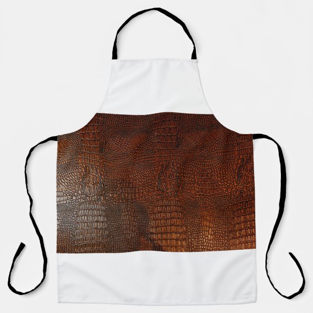 Brown leather textureleather,abstract,antique, ,ba apron (Front)