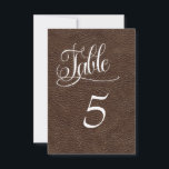 Brown Leather Western Wedding Table Number Card<br><div class="desc">Brown Leather Western Wedding Table Number Card.</div>