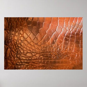 Brown leather with a pattern in the form of a scal poster