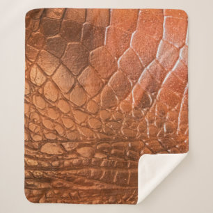 Brown leather with a pattern in the form of a scal sherpa blanket