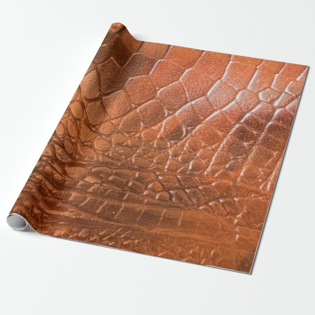Brown leather with a pattern in the form of a scal wrapping paper (Unrolled)