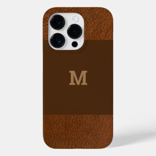 Brown Leather with Classic Monogram Case-Mate iPhone 14 Pro Case