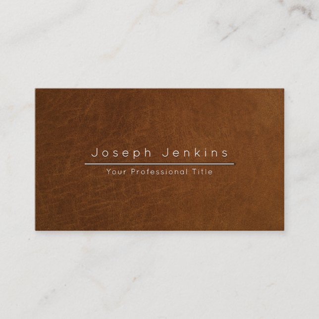 brown leather worker saddler luxury branding  business card (Front)