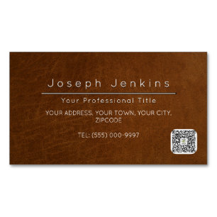 brown leather worker saddler luxury branding  	Magnetic business card