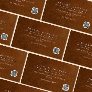 brown leather worker saddler luxury branding Magnetic business card
