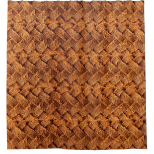 Brown leather woven backgroundleather,brown,backgr shower curtain