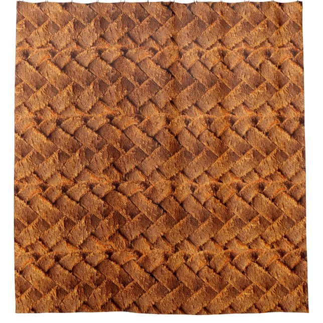 Brown leather woven backgroundleather,brown,backgr shower curtain (Front)