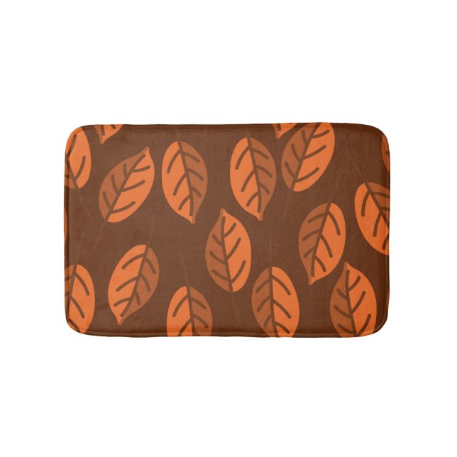 Brown leaves bath mat (Front)