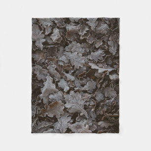 Brown leaves fleece blanket