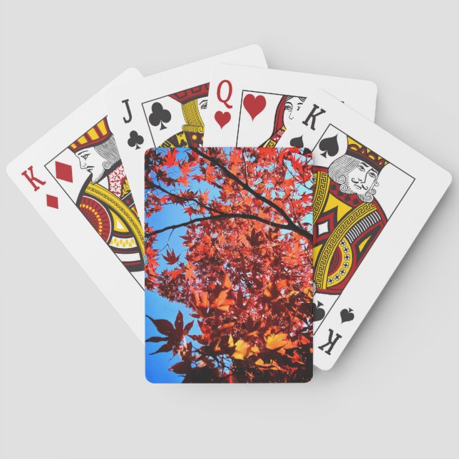 Brown leaves playing cards (Back)