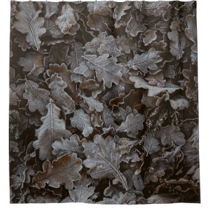 Brown leaves shower curtain