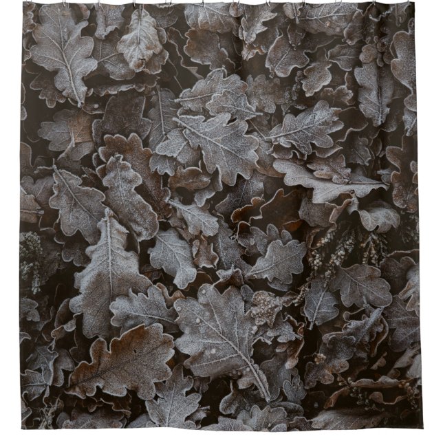 Brown leaves shower curtain (Front)