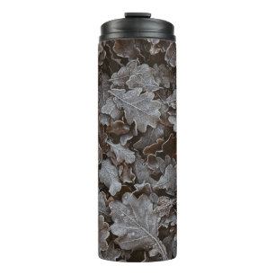 Brown leaves thermal tumbler