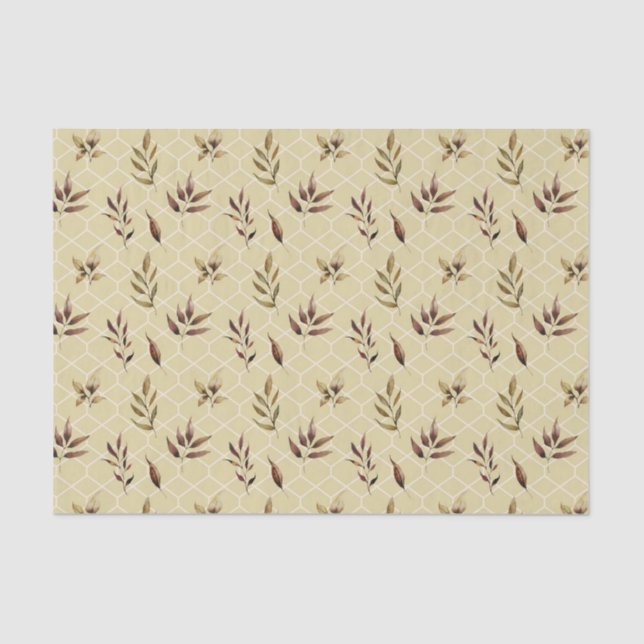 Brown Leaves Tissue Paper (Front)