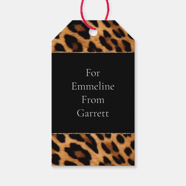 Brown Leopard Animal Print Gift Tags (Front)