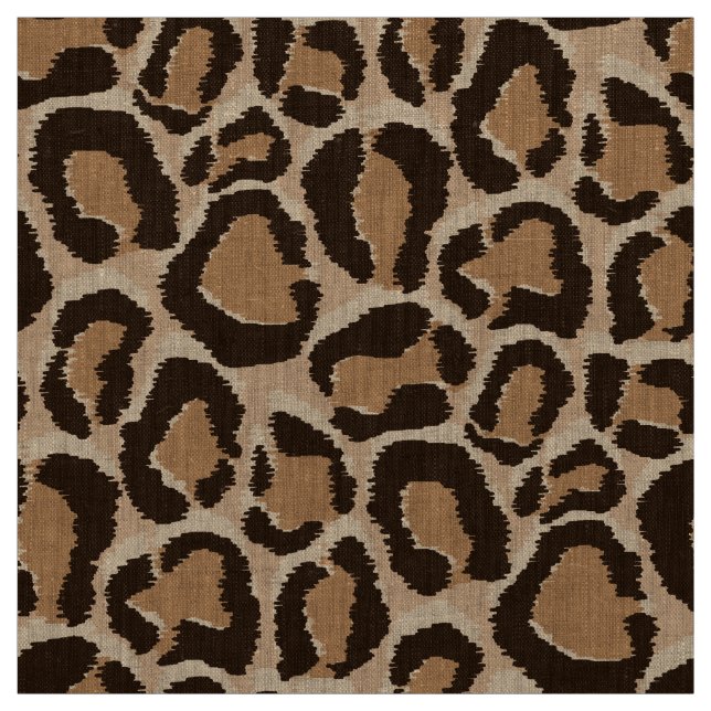 Brown Leopard Animal Print Large Scale Fabric (Swatch)