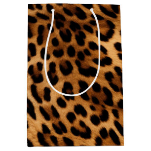 Brown Leopard Animal Print Medium Gift Bag