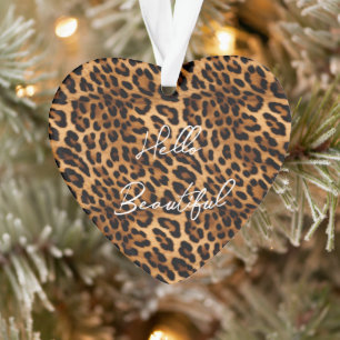 Brown Leopard Animal Print Ornament