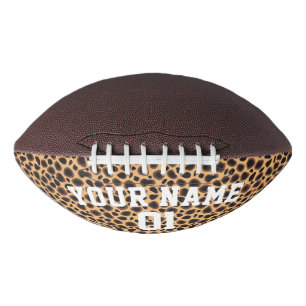 Brown Leopard Animal Print Personalised American Football