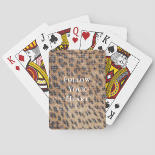 Brown Leopard Animal Print Sparkle Playing Cards