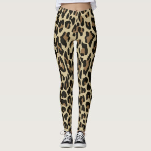 Brown leopard cheetah animal Leggings