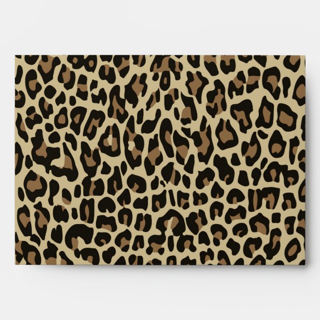 Brown leopard cheetah animal print envelope (Front)