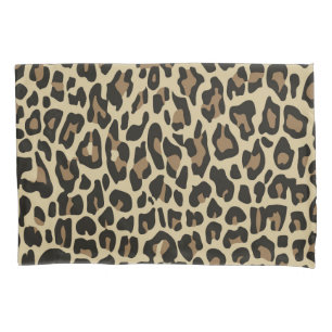 Brown  leopard cheetah animal print pillow case