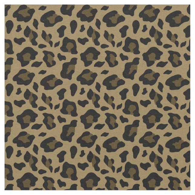 brown leopard pattern animal print fabric (Close Up)