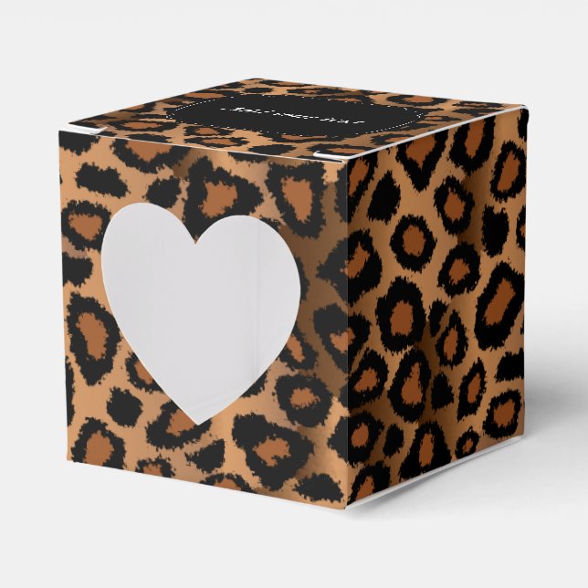 Brown Leopard Pattern Favour Box (Front Side)