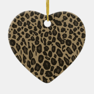 Brown Leopard Print Ceramic Tree Decoration