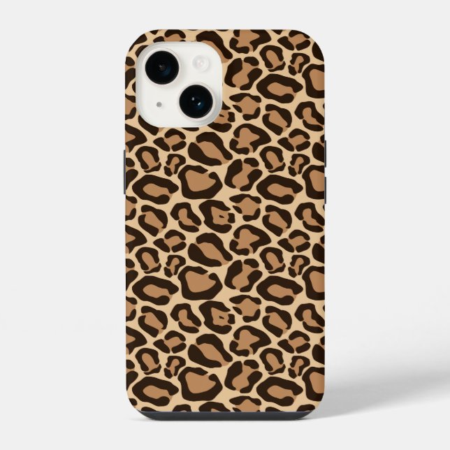 Brown Leopard Print iPhone Case (Back)