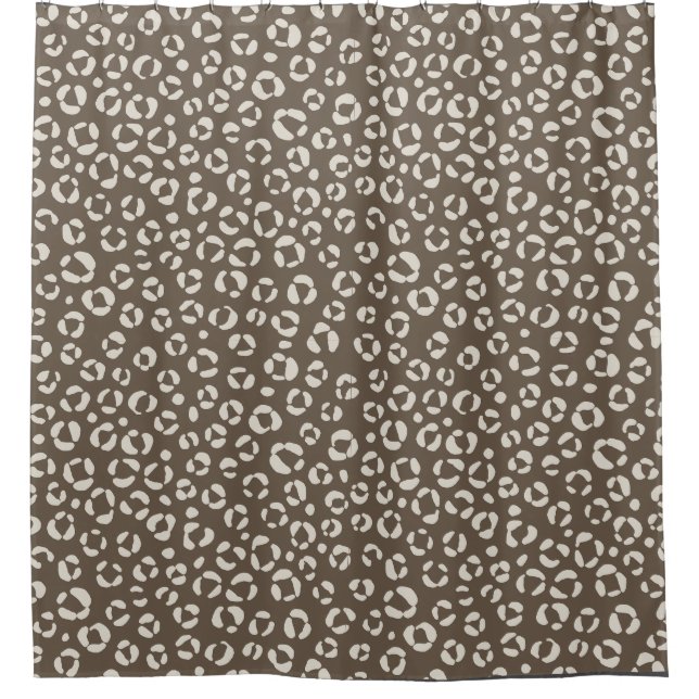 Brown leopard print shower curtain (Front)