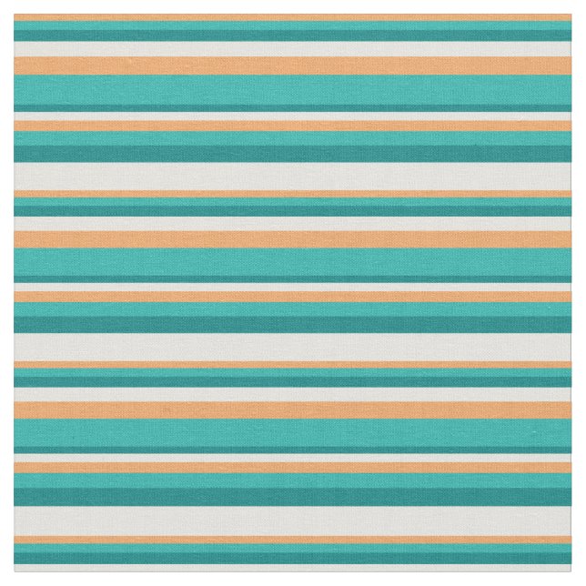 Brown, Light Sea Green, Teal, and Light Yellow Fabric (Close Up)