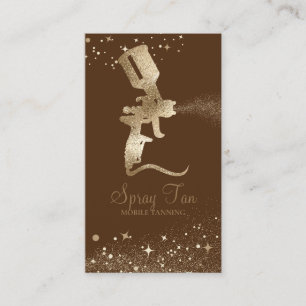 Brown Light Tanning Spray Sparkle Gold Business Card