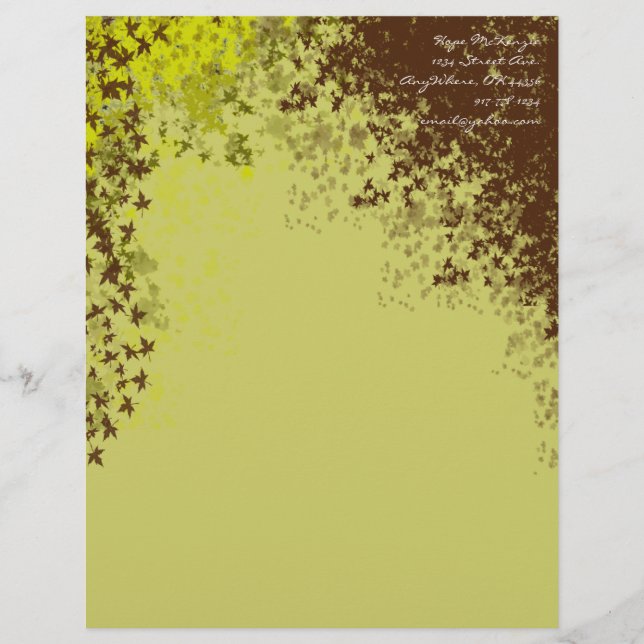 Brown & Lime Leaves Letterhead (Front)