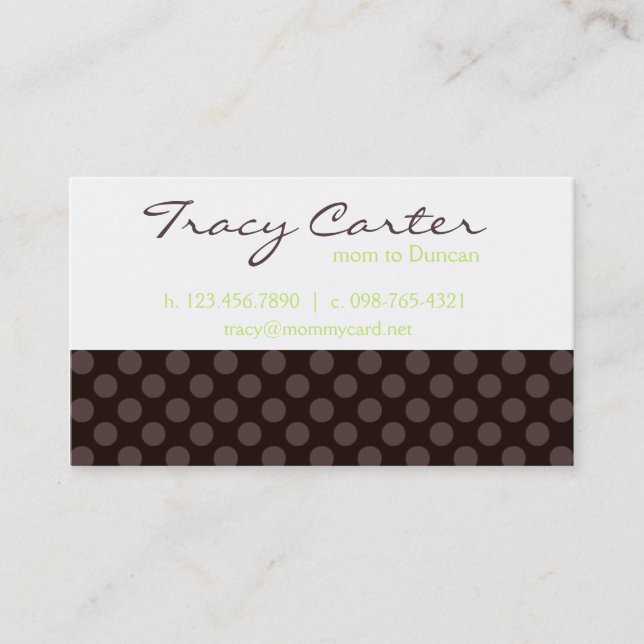 Brown & Lime Mummy Card (Front)