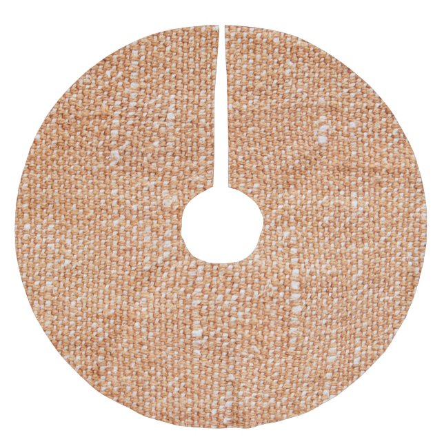 Brown Linen Canvas Texture Background Brushed Polyester Tree Skirt (Front)