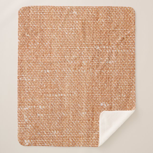 Brown Linen Canvas Texture Background Sherpa Blanket (Front)